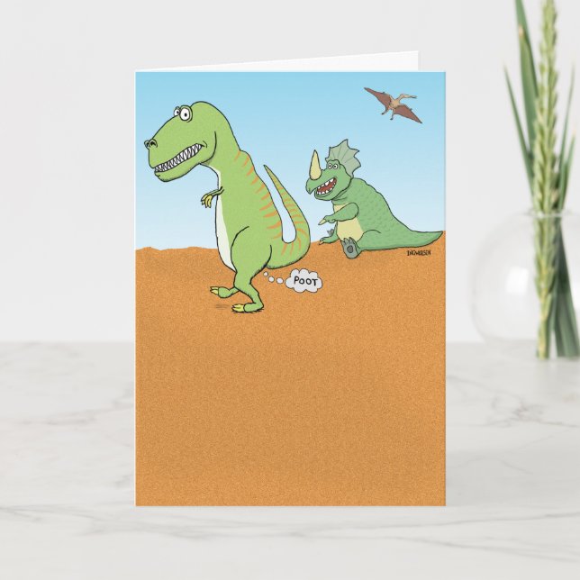Tarjeta Funny Dinosaur Old Fart Birday (Anverso)