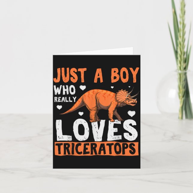 Tarjeta Funny Dinosaur Triceratops Apparel For Boys  (Anverso)