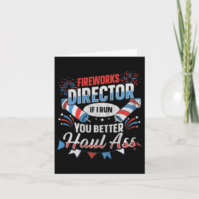 Tarjeta Funny Director De Fireworks 4 De Julio (Anverso)