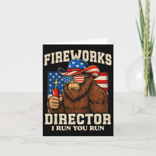 Tarjeta Funny Directora De Fuegos Artificiales Bigfoot 4 D