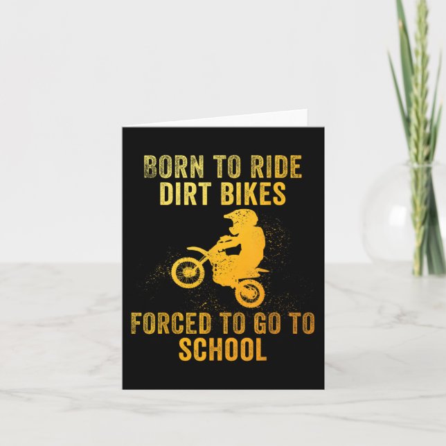 Tarjeta Funny Dirt Bike Art Para Niños Chicas Motocross Di (Anverso)