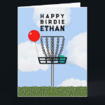 Tarjeta Funny Disk Golf Birthday Card<br><div class="desc">Tarjeta de cumpleaños de disco creativo para golf en disco. Para personalizar el texto de edición para añadir nombre.</div>