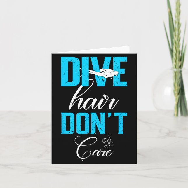 Tarjeta Funny Diving Design Of Dive Hair Don't Care For Fu (Anverso)