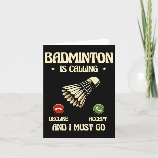 Tarjeta Funny Dminton Player Love Shuttle Design 28 (Anverso)