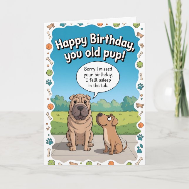 Tarjeta Funny Dog Belthday Birthday (Anverso)