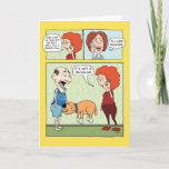 Tarjeta Funny Dog Biting Crotch Birday Card<br><div class="desc">Aquí hay una graciosa tarjeta de cumpleaños que presenta a un perro al que le gusta morder una parte de la anatomía masculina. Técnicamente, él no es un perro engullidor, pero no se lo digas al tipo que lo mordió. Gracias por elegir este diseño original de © Chuck Ingwersen. Publico...</div>