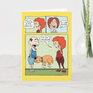 Tarjeta Funny Dog Biting Crotch Birday Card
