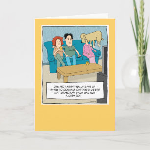 Tarjeta Funny Dog Chew Toy Cumpleaños