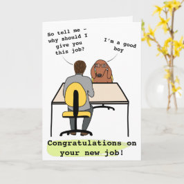 Tarjeta Funny dog ilustracion felicitaciones nuevo trabajo