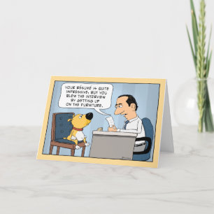 Tarjeta Funny Dog Job Entrevista Feliz cumpleaños