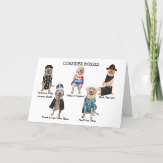 Tarjeta Funny Dog/Lab Boss Cumpleaños