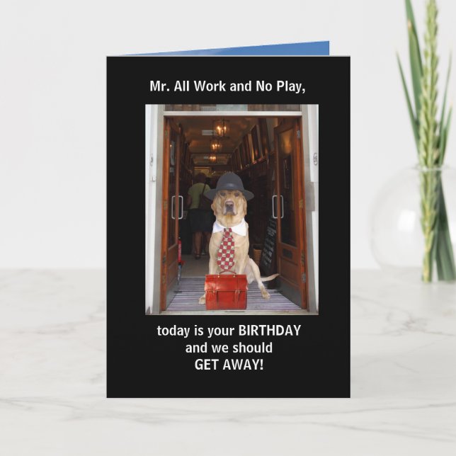 Tarjeta Funny Dog/Lab Husband Cumpleaños (Anverso)