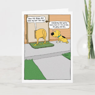 Tarjeta Funny Doggy Door Birthday Card