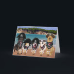 Tarjeta Funny Dogs September 19th Birthday<br><div class="desc">Dodger, Waylon, the Bull Dog, Myrtie and Moses as pirates. The beach background is thanks to PublicDomainPictures. You can customize or delete the text, change the font, font color and font size. The pirate pictures of Myrtie and Moses were taken some time ago, but they both wore everything. Myrtie wore...</div>