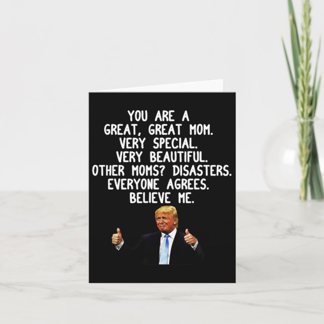 Tarjeta Funny Donald Trump: Conservación de regalo mordaz  (Anverso)