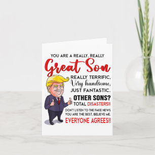 Tarjeta Funny Donald Trump Eres Un Gran Hijo _1