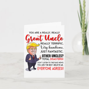 Tarjeta Funny Donald Trump Eres Un Gran Tío, Unc