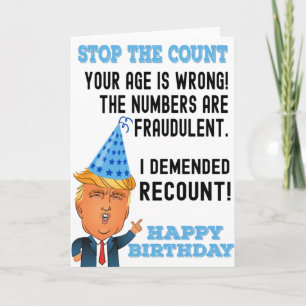 Tarjeta Funny Donald Trump feliz cumpleaños