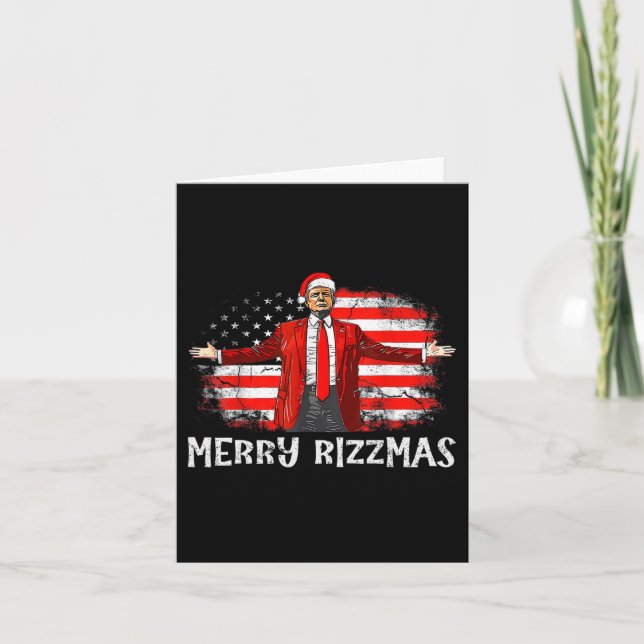 Tarjeta Funny Donald Trump Feliz Navidad Pajamas Ho (Anverso)