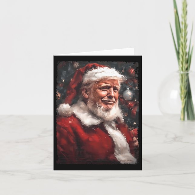 Tarjeta Funny Donald Trump Navidades de Santa Claus H de p (Anverso)