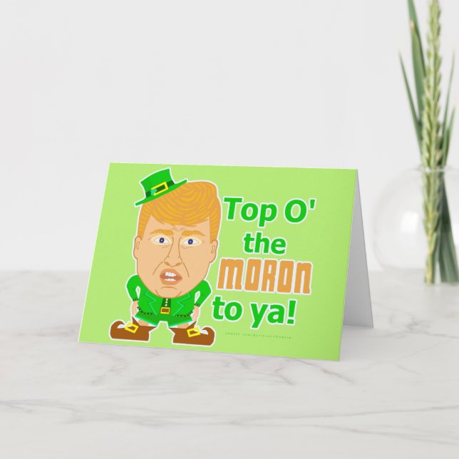 Tarjeta Funny Donald Trump St Patricks Day Leprechaun (Anverso)