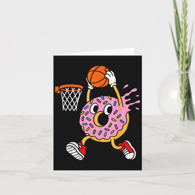 Tarjeta Funny Donut Dunking Basketball Doughnut Food Champ (Anverso)