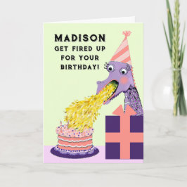 Tarjeta Funny Dragon Birthday