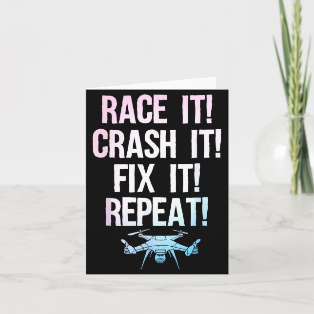 Tarjeta Funny Drone Art For Men Women Boys Drone Racing Dr (Anverso)