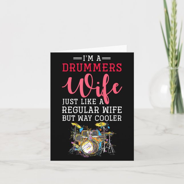 Tarjeta Funny Drummers Wife Valentines Day Gift Drums  (Anverso)