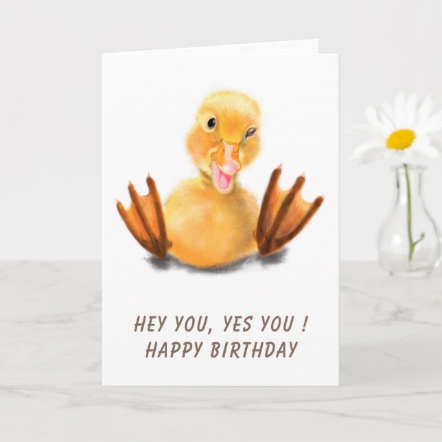Tarjeta Funny Duck Birthday Card (Planta pequeña)