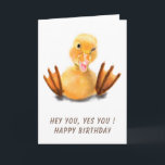 Tarjeta Funny Duck Birthday Card<br><div class="desc">Tarjetas de cumpleaños felices con un divertido dibujo y texto de Personalizado de sonrisa alegre de pato amarillo - Personalizable - o elige / agrega tu texto único / fuente / color - haz tu regalo especial - cambia el tamaño y mueve o elimina y agrega elementos / imágenes con...</div>