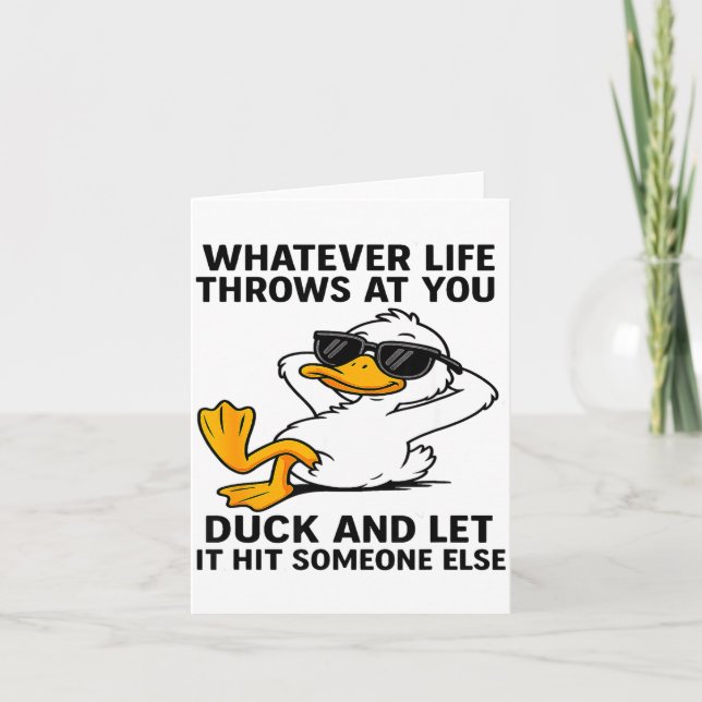 Tarjeta Funny Duck Graphic Men Women Funny Quote  (Anverso)