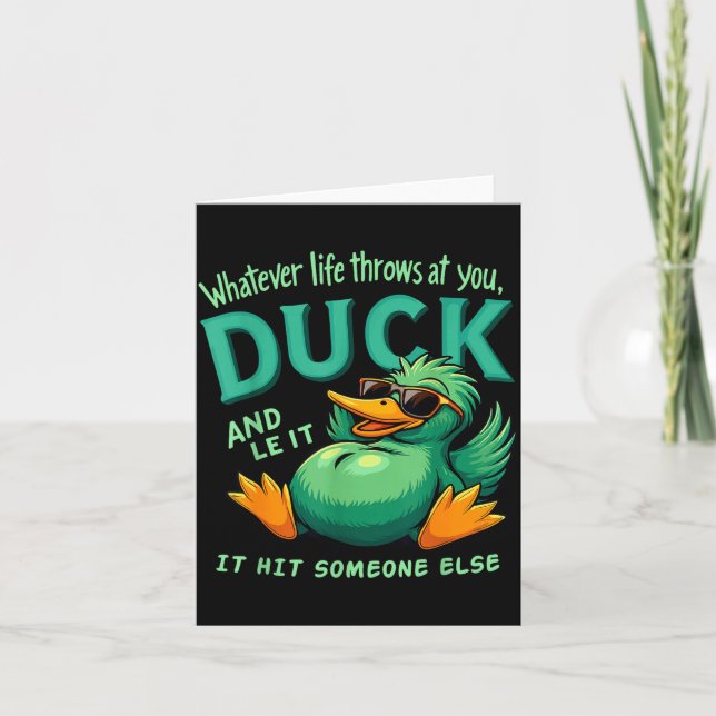 Tarjeta Funny Duck Graphic Men Women Teens Funny Quote  (Anverso)
