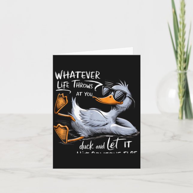 Tarjeta Funny Duck Graphic Tee Men Women Funny Quote  (Anverso)