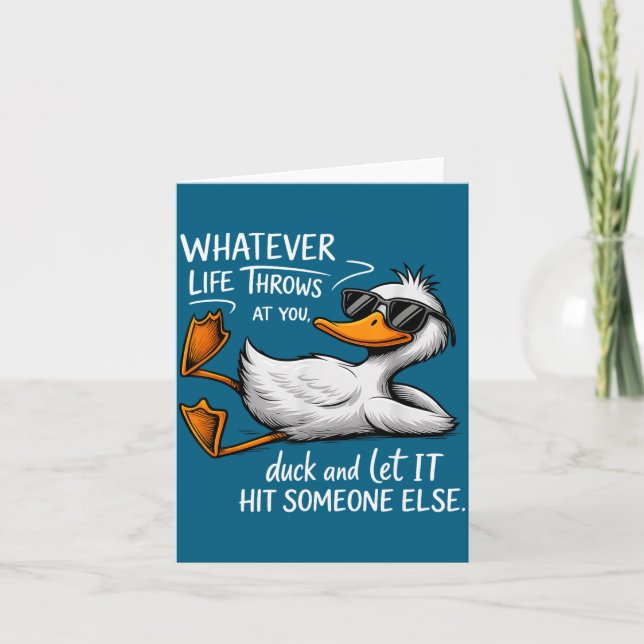 Tarjeta Funny Duck Shirt Funny Quote Graphic Tees For Men  (Anverso)