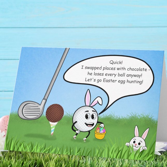 Tarjeta Funny Easter Golf Ball Easter Egg Hunt Humor (Subido por el creador)