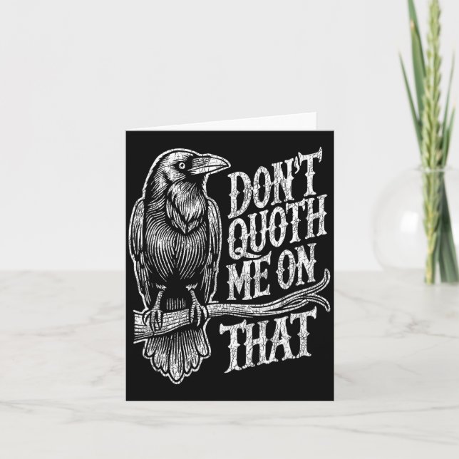 Tarjeta Funny Edgar Allan E Raven Quoth Edgar Allan E Gift (Anverso)