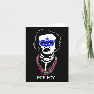 Tarjeta Funny Edgar Allan Poe Mardi Gras Mashup 1