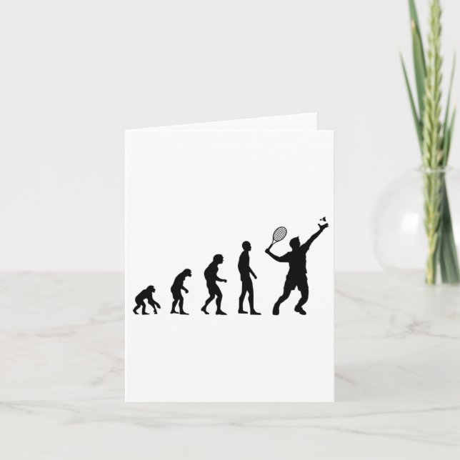 Tarjeta Funny el transbordador de evolución de Badminton (Anverso)