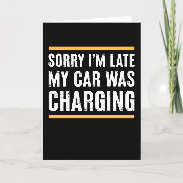 Tarjeta Funny Electric Vehemente EV Car Gift para Hombres  (Anverso)