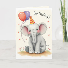 Tarjeta Funny Elephant Happy Birday Card