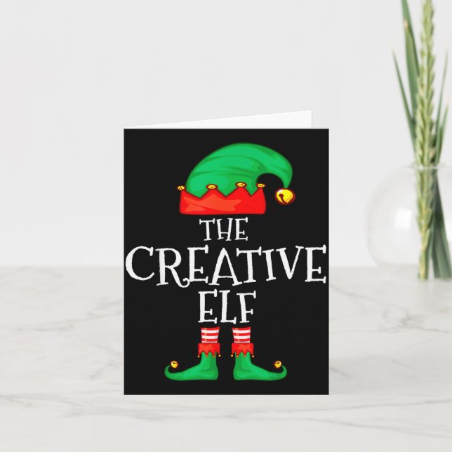 Tarjeta Funny Elf Family Christmas Creative Elf Sweater Me (Anverso)