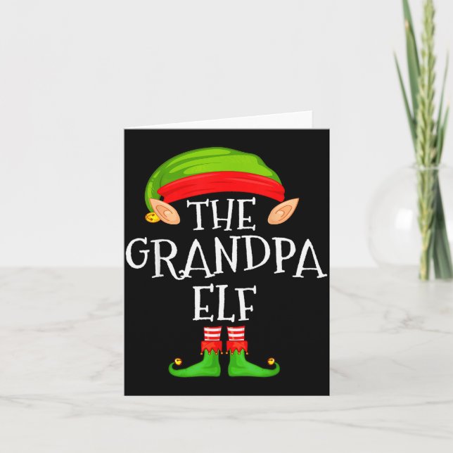 Tarjeta Funny Elf Family Christmas Grandpa Elf Sweater Mat (Anverso)