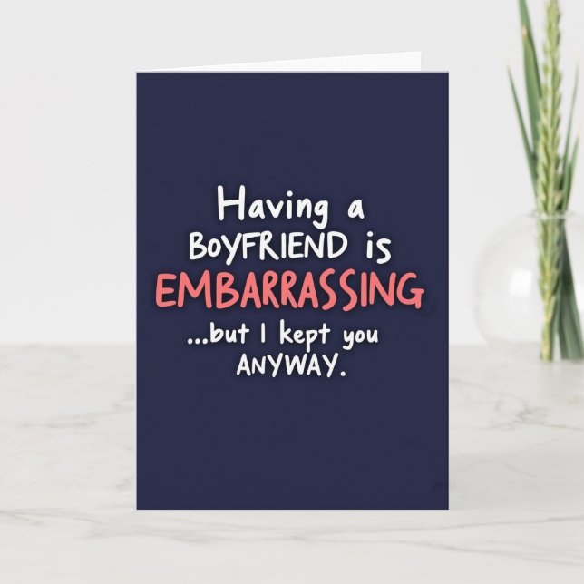 Tarjeta Funny Embarrassing Boyfriend Card (Anverso)
