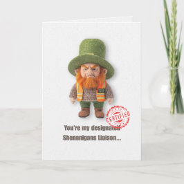 Tarjeta Funny Emotional Support Leprechaun Card