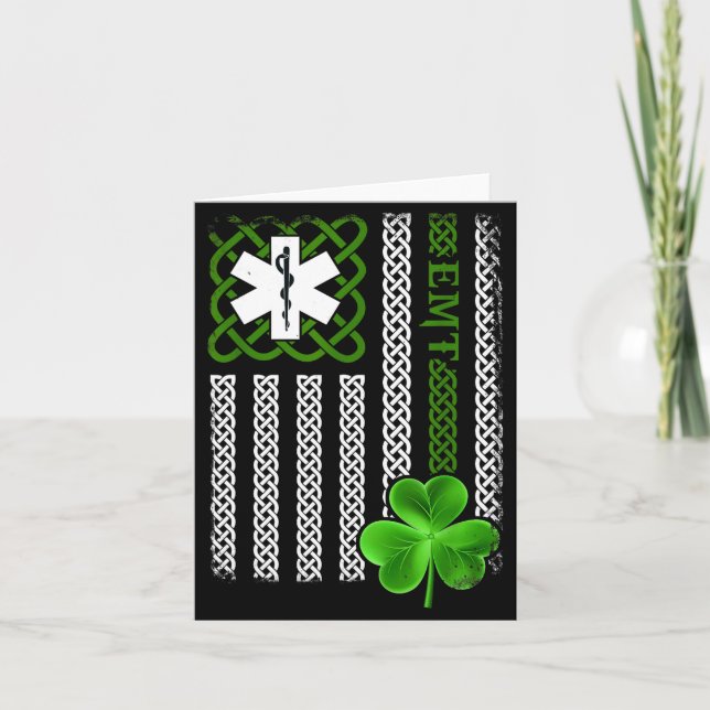 Tarjeta Funny Ems Emt Paramedic Gift St Patricks Day Shirt (Anverso)