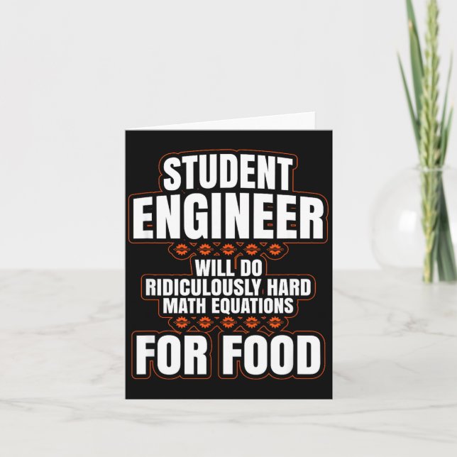 Tarjeta Funny Engineer Engineering College Student S  (Anverso)