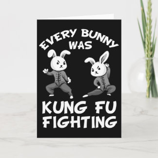 Tarjeta Funny Every Bunny Was Kung Fu Fighting Gift For Bo