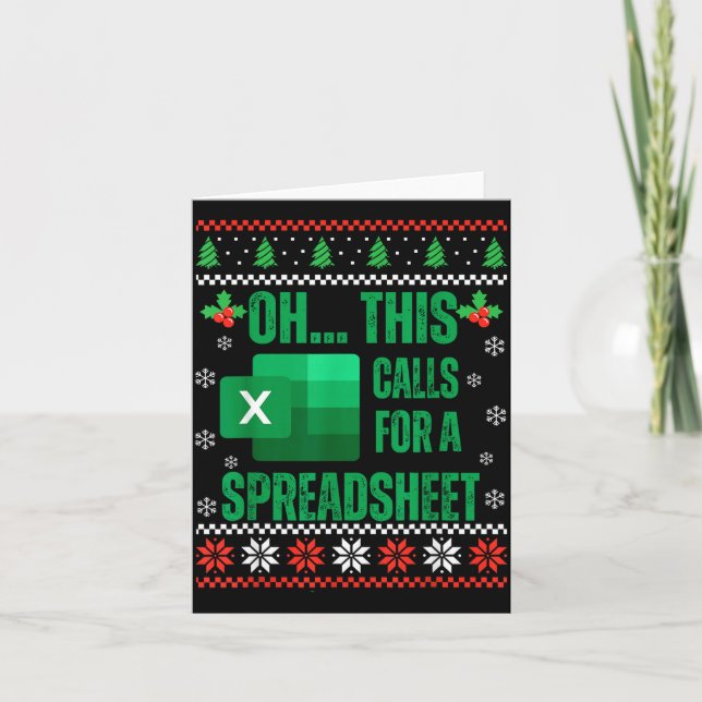 Tarjeta Funny Excel Spreadsheets Christmas Sweater Lover A (Anverso)