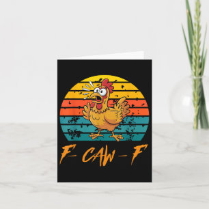 Tarjeta Funny F-caw-f Camisetas de pollo, Sunset Vintage F